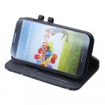 Wholesale Samsung Galaxy S4 Diamond Leather Wallet Case with Stand (Black)